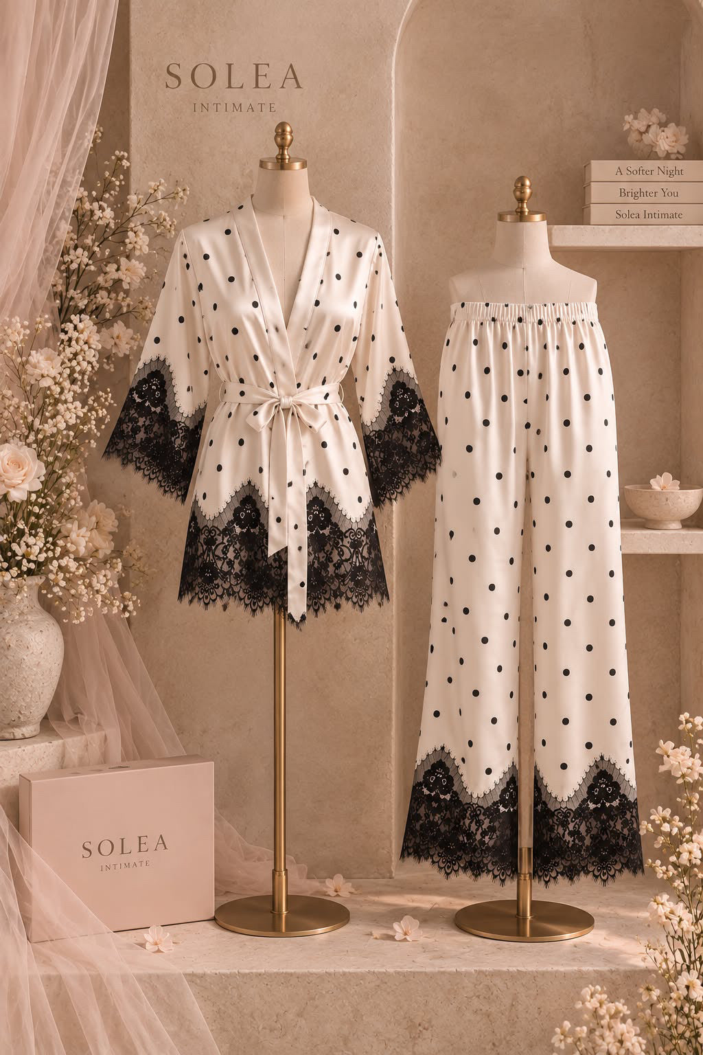 Elira Silk Pajamas Set - Champagne
