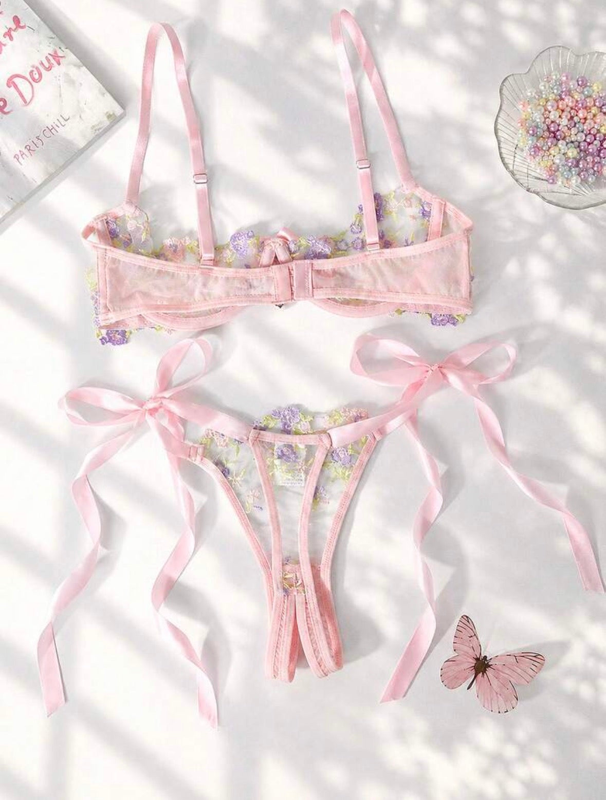 Cove Floral Lingerie Open Crotch