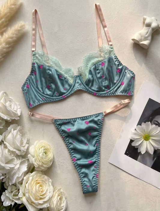Casa Two Piece Lingerie - Blue