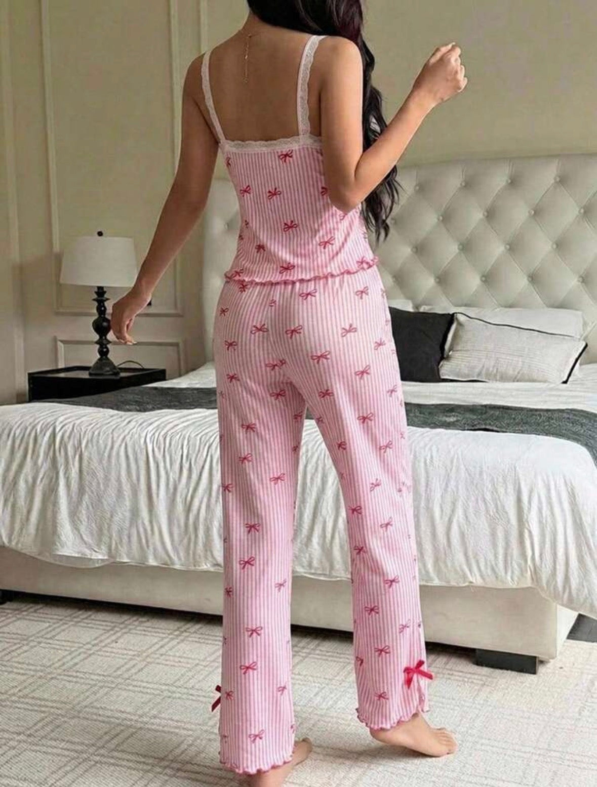 Ghea Knitted Soft Pajamas Set - Pink