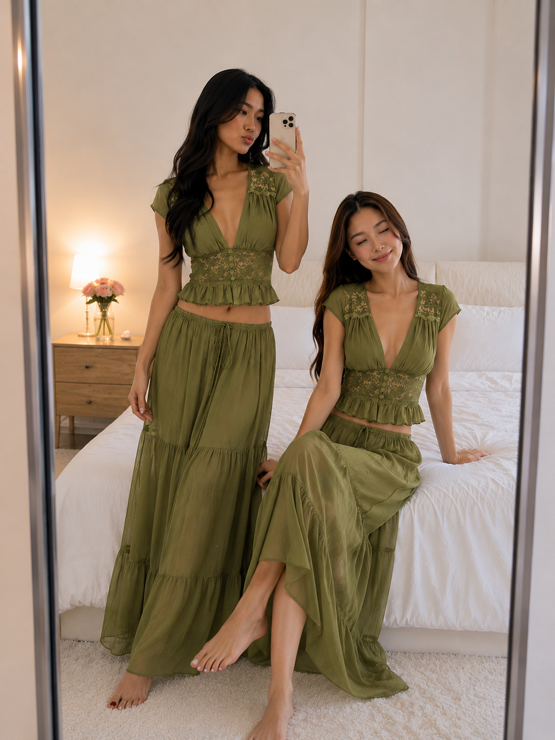 Filia Luxe Matching Set - Olive Green