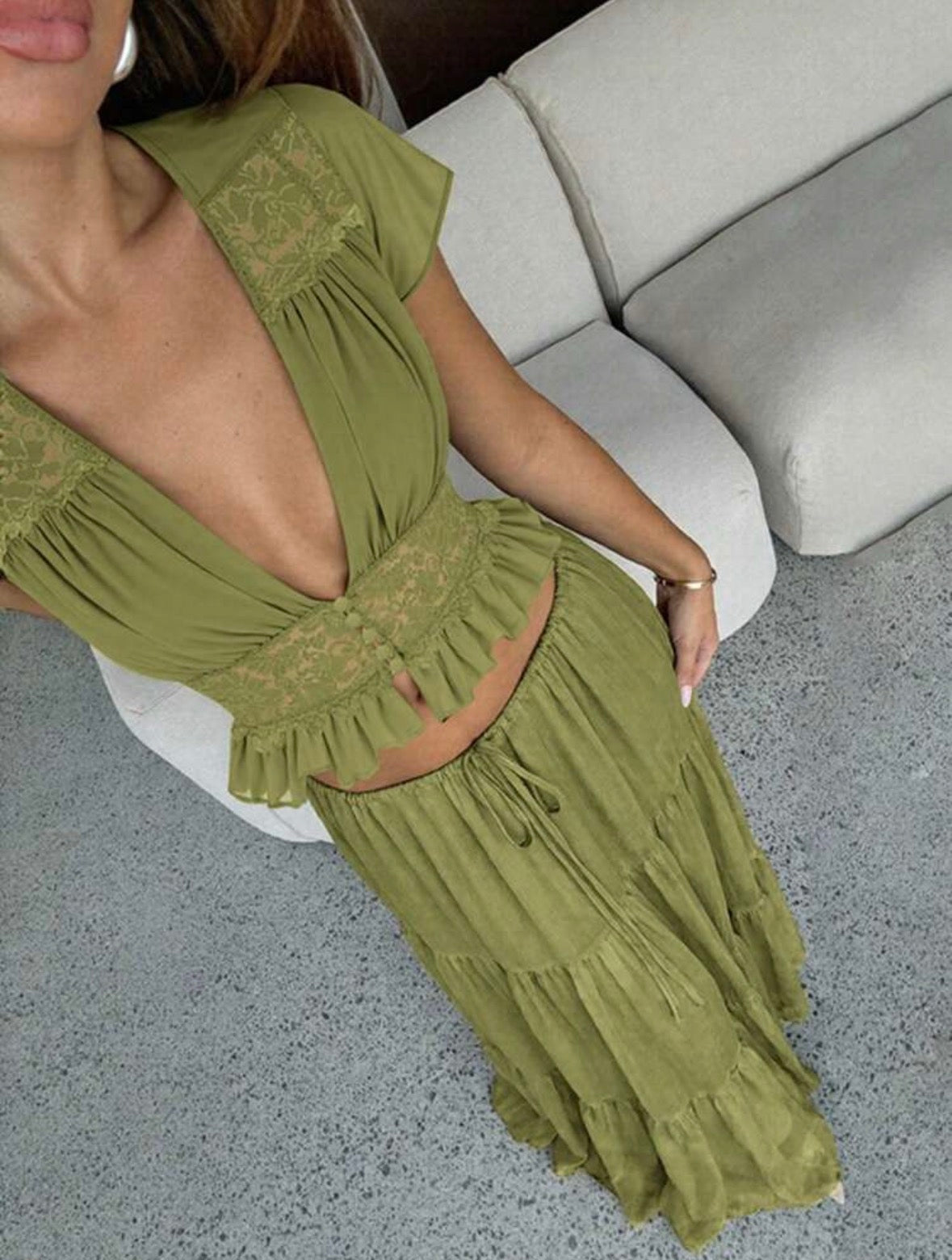 Filia Luxe Matching Set - Olive Green