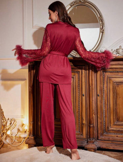 Luna Lace Silk Robe Set