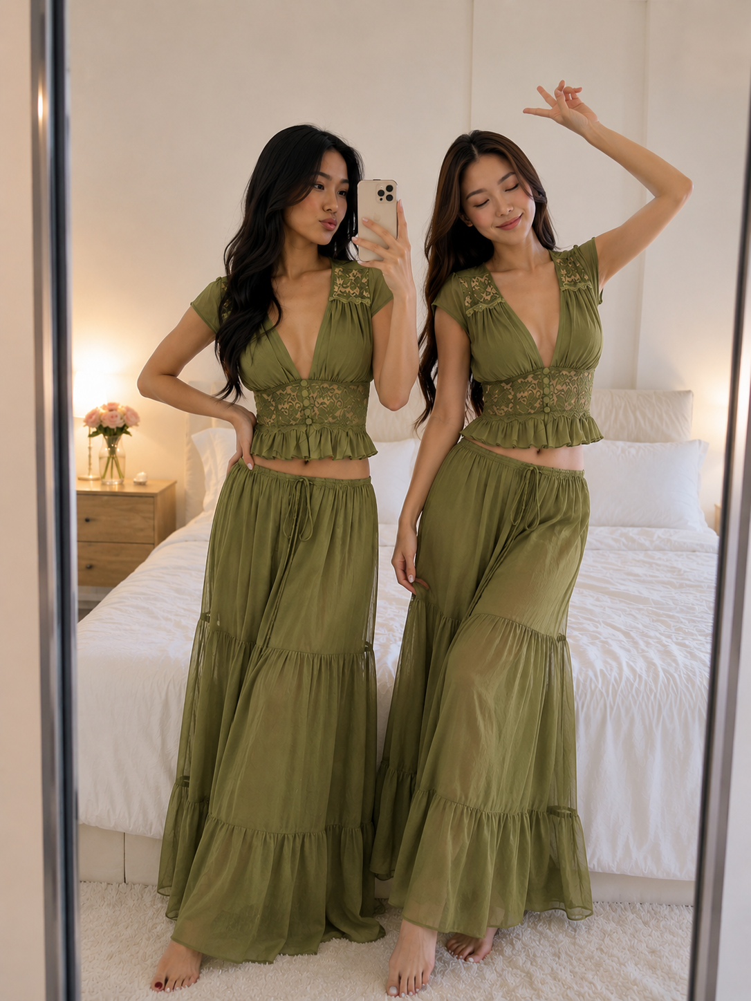 Filia Luxe Matching Set - Olive Green