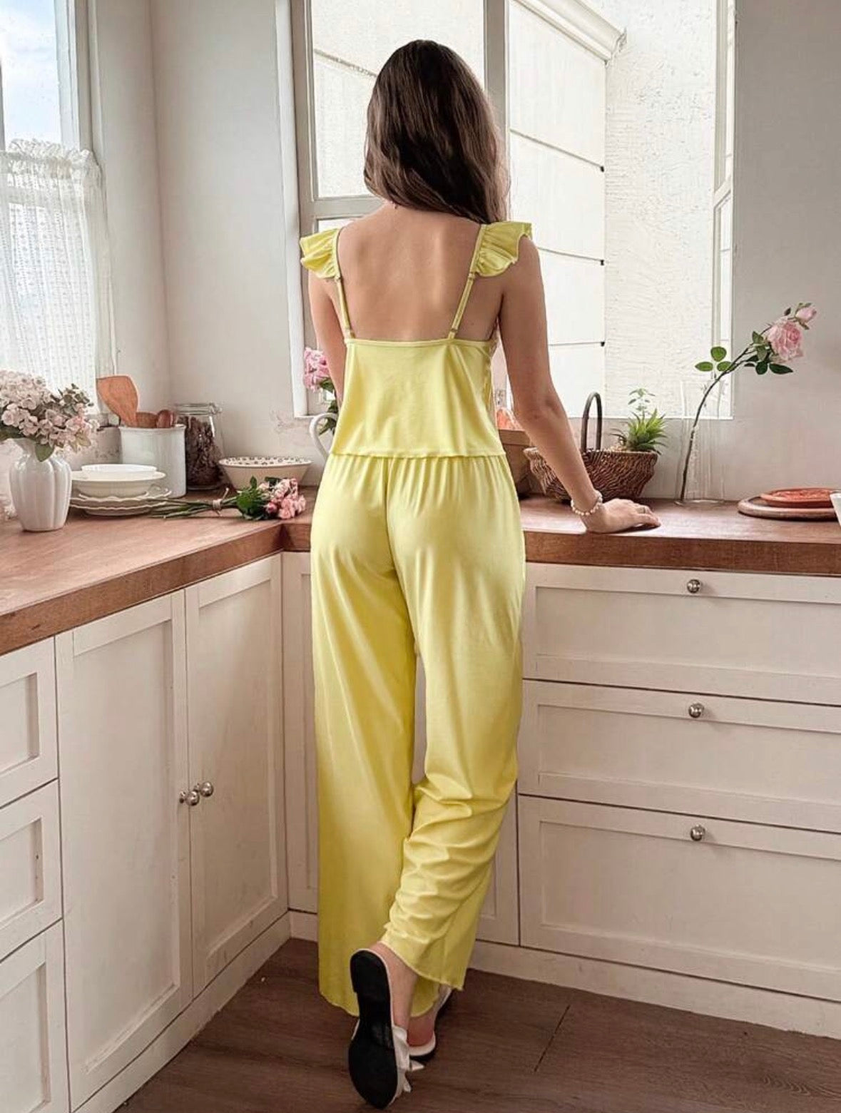 Elina Floral Pajamas Set - Yellow
