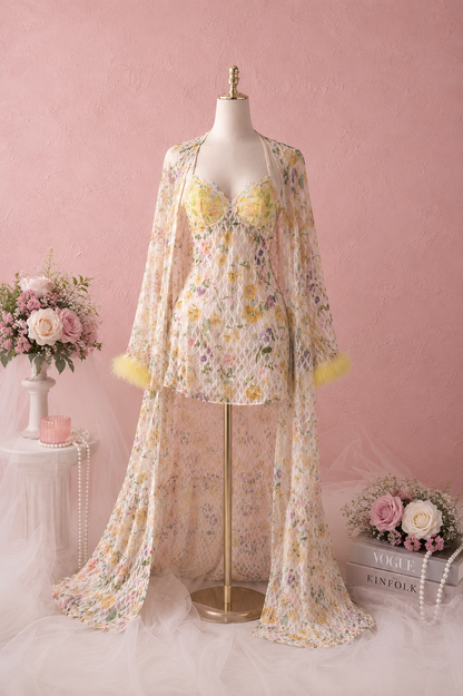 Alexa Lemon Floral Night Gown