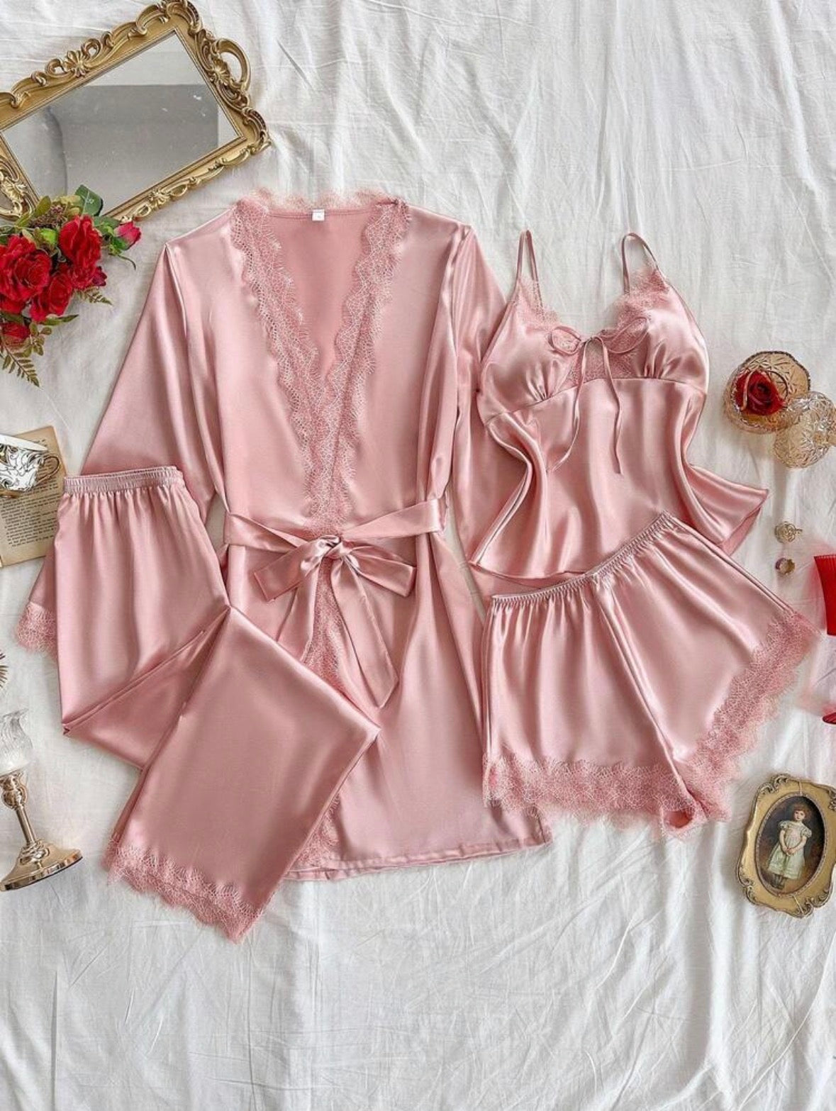 Luxy 4 Packs Pajamas Silk - Pink