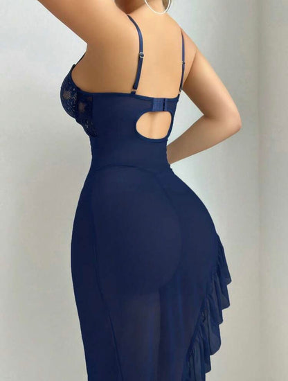 Theresia Mesh Babydoll - Navy Blue