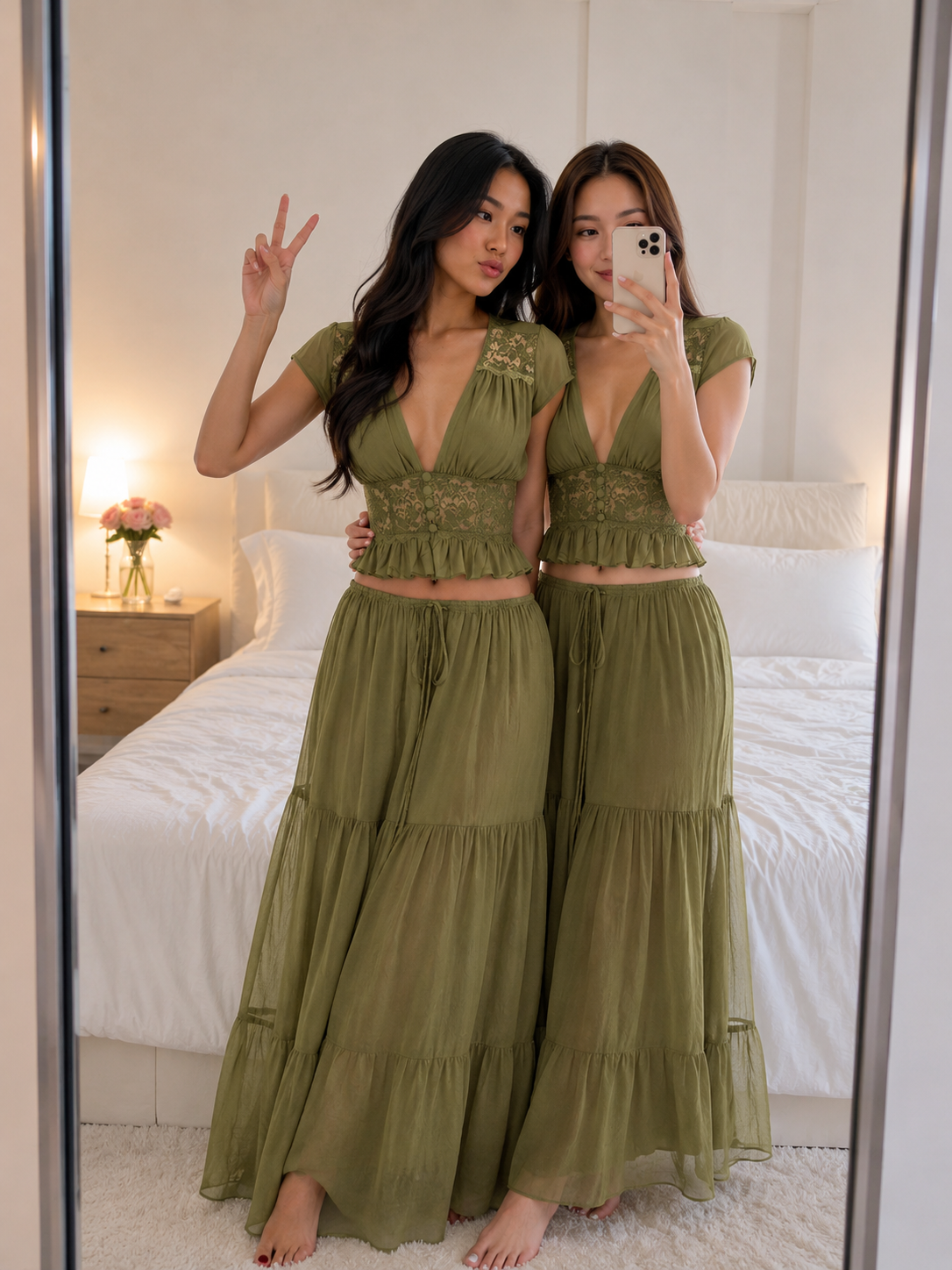 Filia Luxe Matching Set - Olive Green