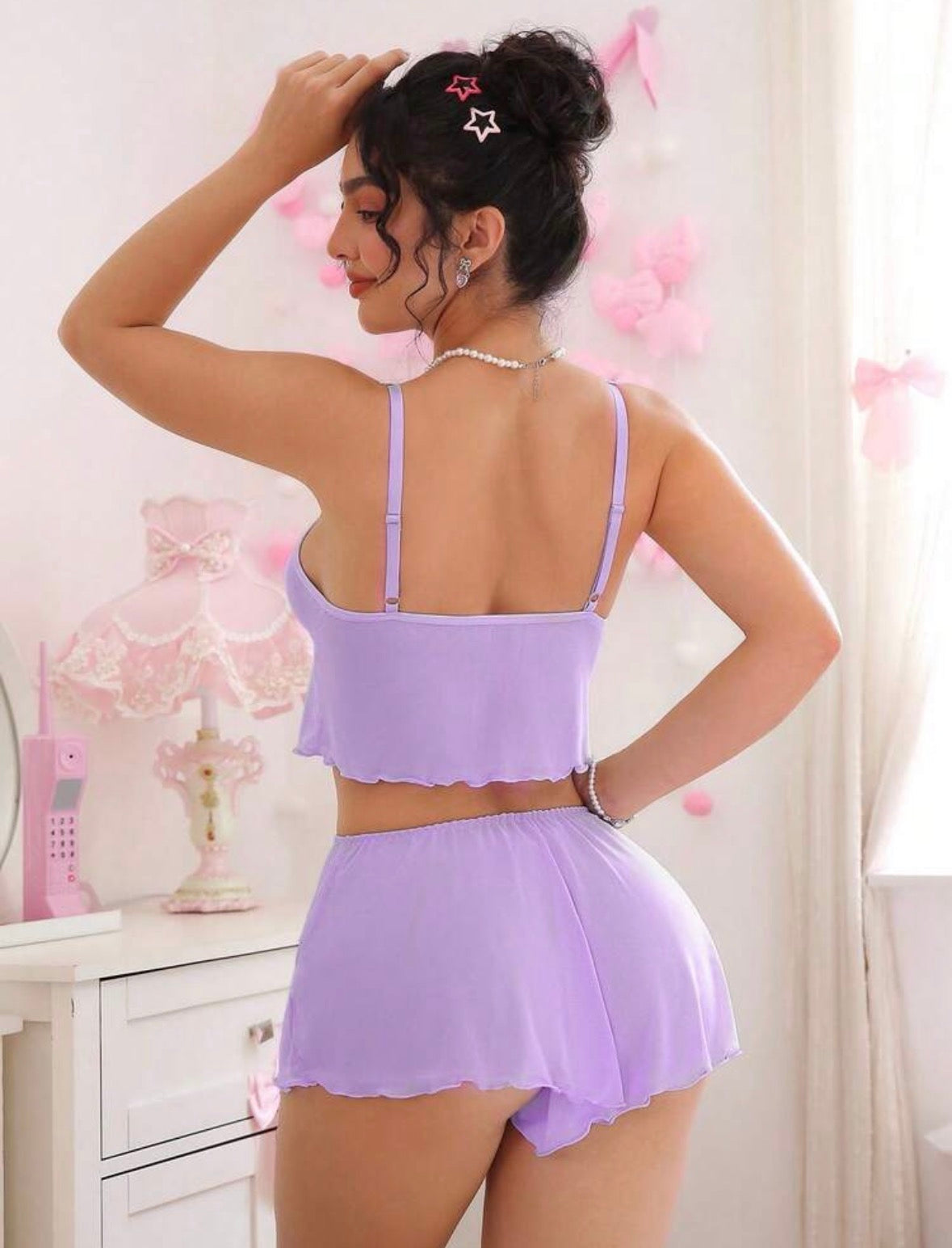 Mesh Lilac Two Piece Pj’s