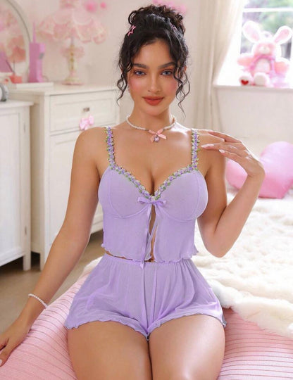 Mesh Lilac Two Piece Pj’s