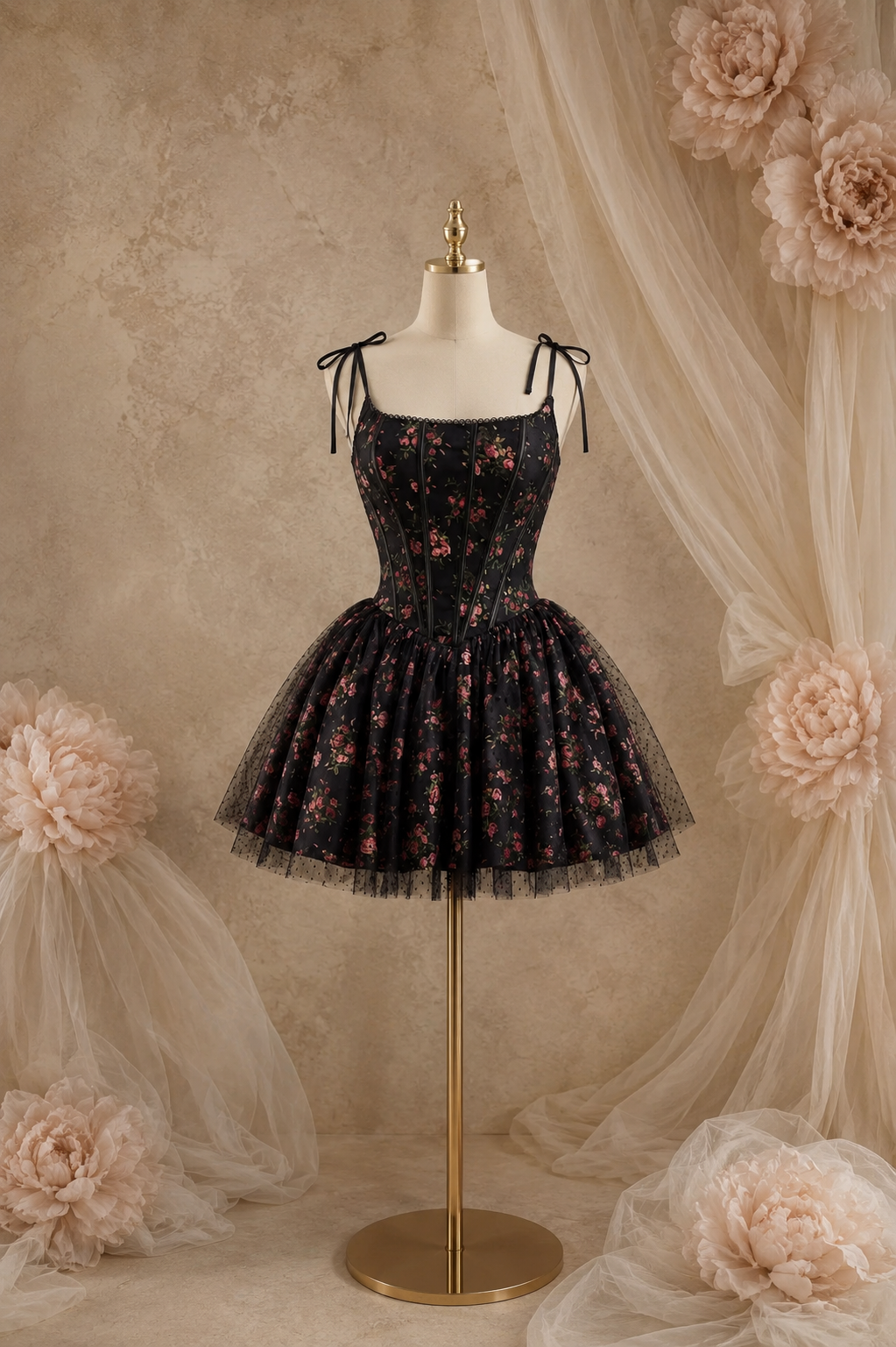 Maison Floral Corset Flare Dress