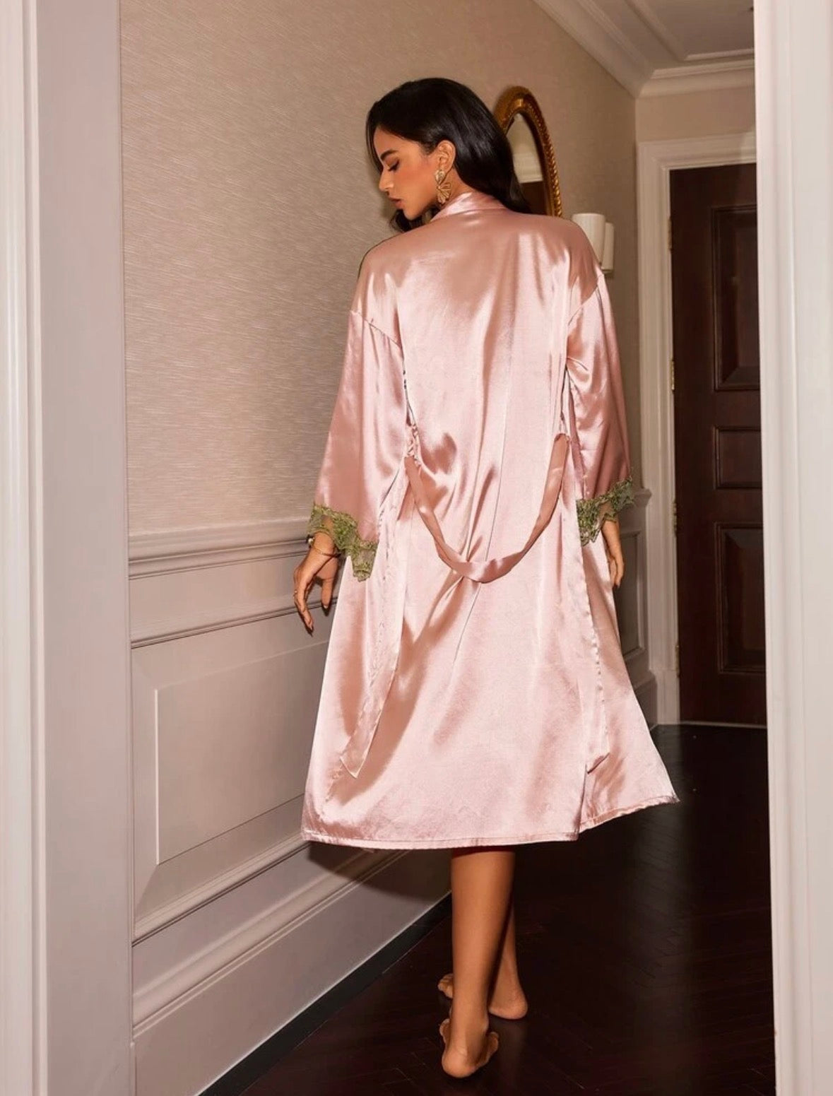 Chanel Silk Sleepwear + Robe - Pink