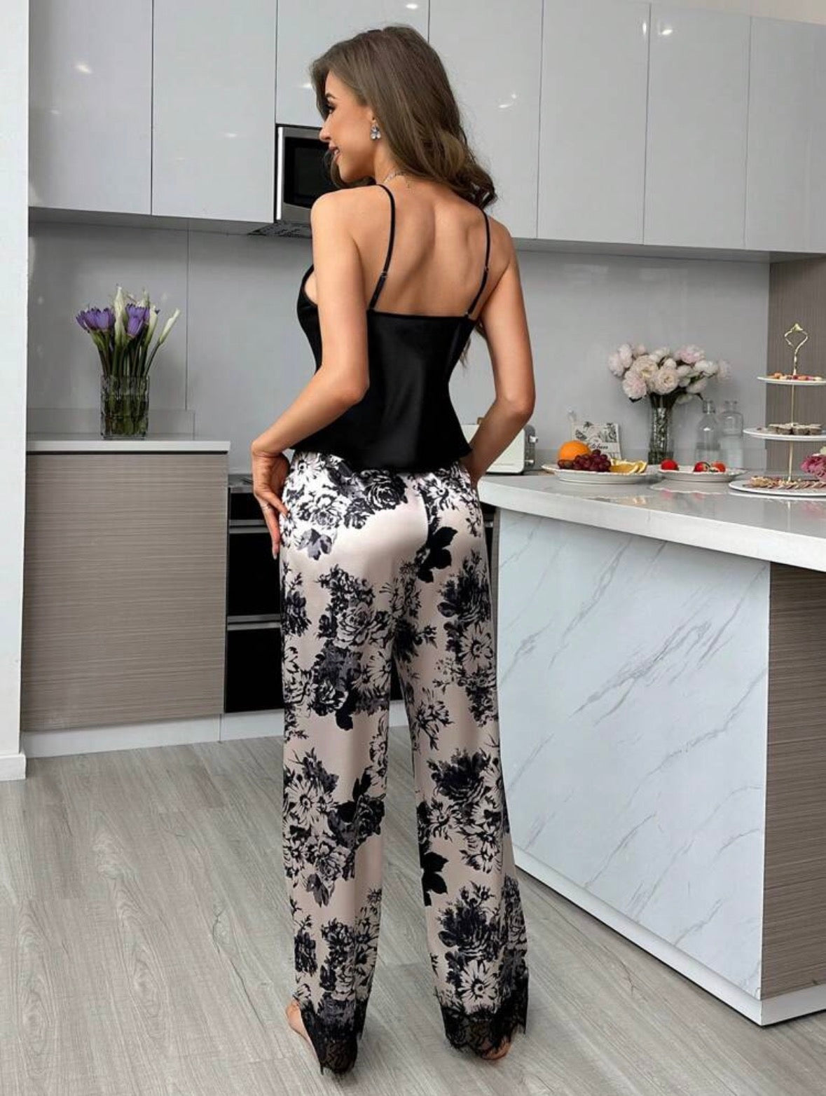 Monalisa Floral Silk Pajamas