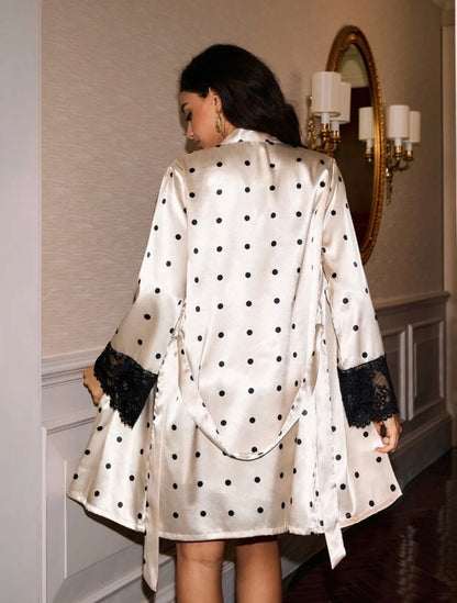 Cecilia Dots Night Gown + Robe