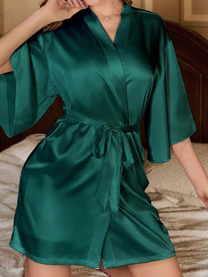 Veve Silk Robe - Emerald