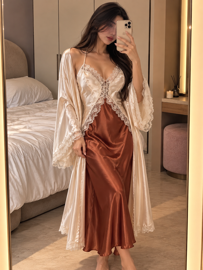 Louvre Silk Night Gown + Robe