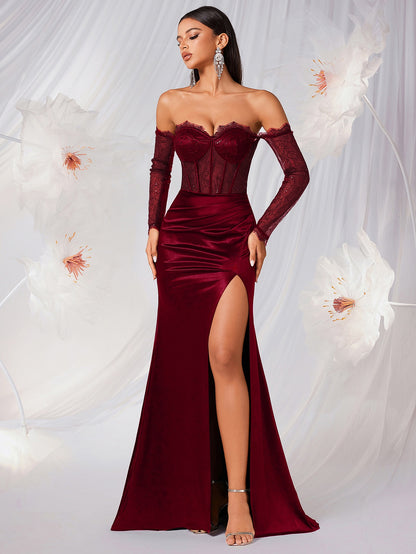 Kara Luxe Bustier Silk Night Gown