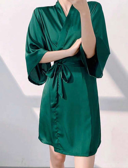 Veve Silk Robe - Emerald