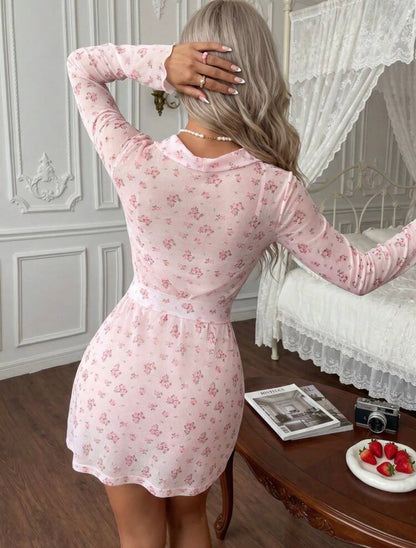 Rihanna Mesh Sleepwear + Robe - Pink