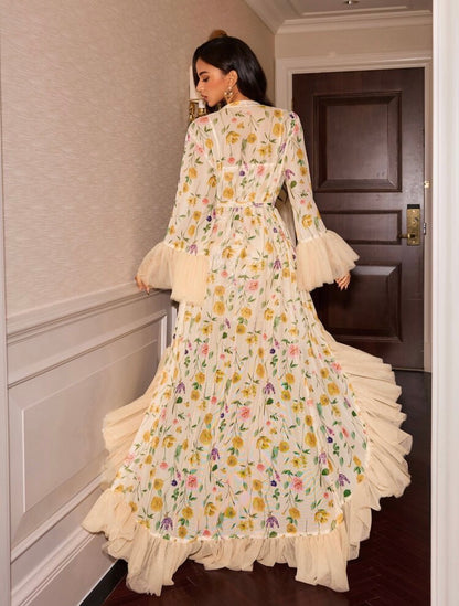 Summer Night Gown + Luxe Fur Robe - Yellow