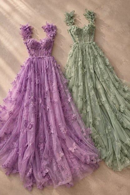 Coraliene Sheer Luxe Butterfly Dress
