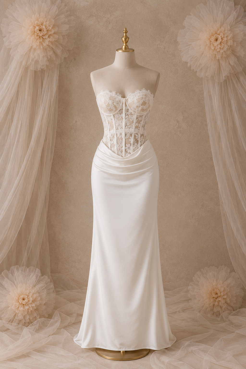 Madelienne Tube Lace Silk Dress