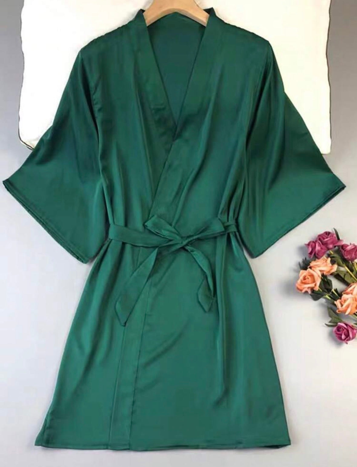 Veve Silk Robe - Emerald