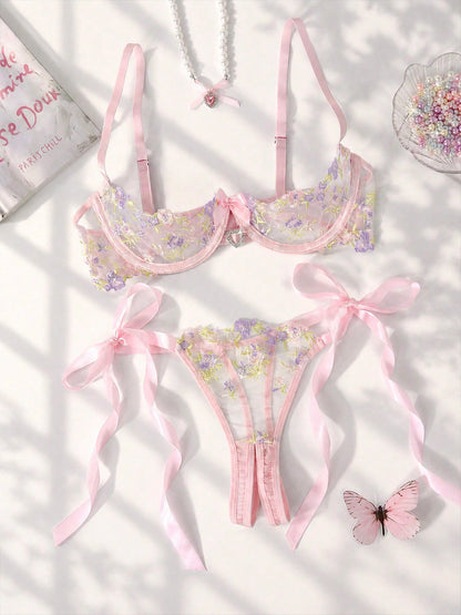 Cove Floral Lingerie Open Crotch