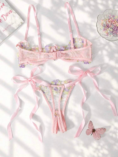 Cove Floral Lingerie Open Crotch
