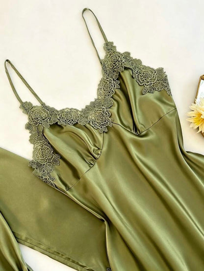 Noura Silk 5 Packs Pajamas Set - Olive