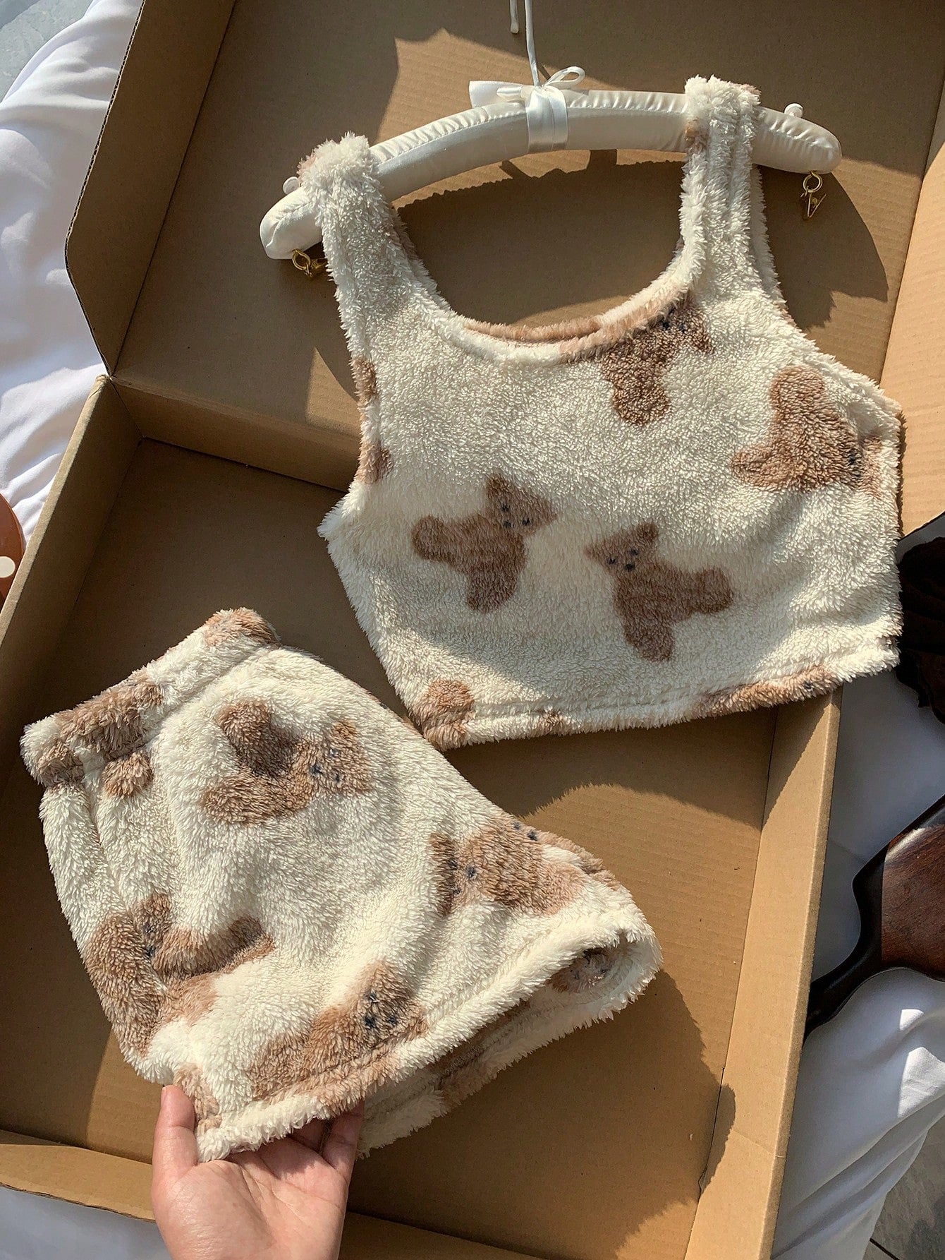 Teddy Two Piece Pajamas - White
