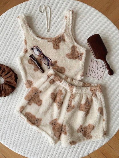 Teddy Two Piece Pajamas - White