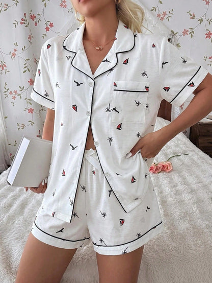 Stelle Basic Pajamas Set - White