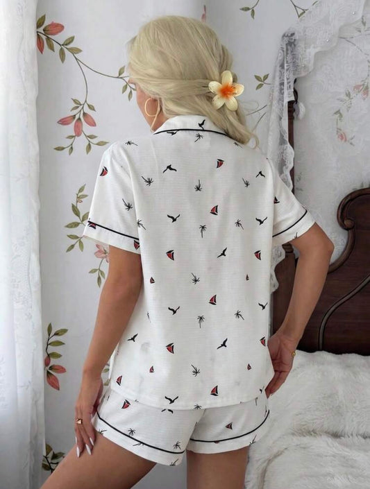 Stelle Basic Pajamas Set - White