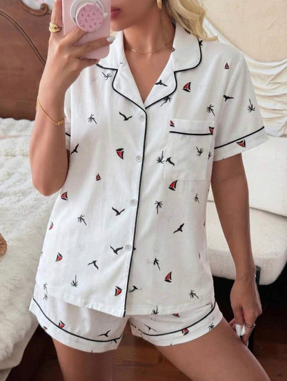 Stelle Basic Pajamas Set - White