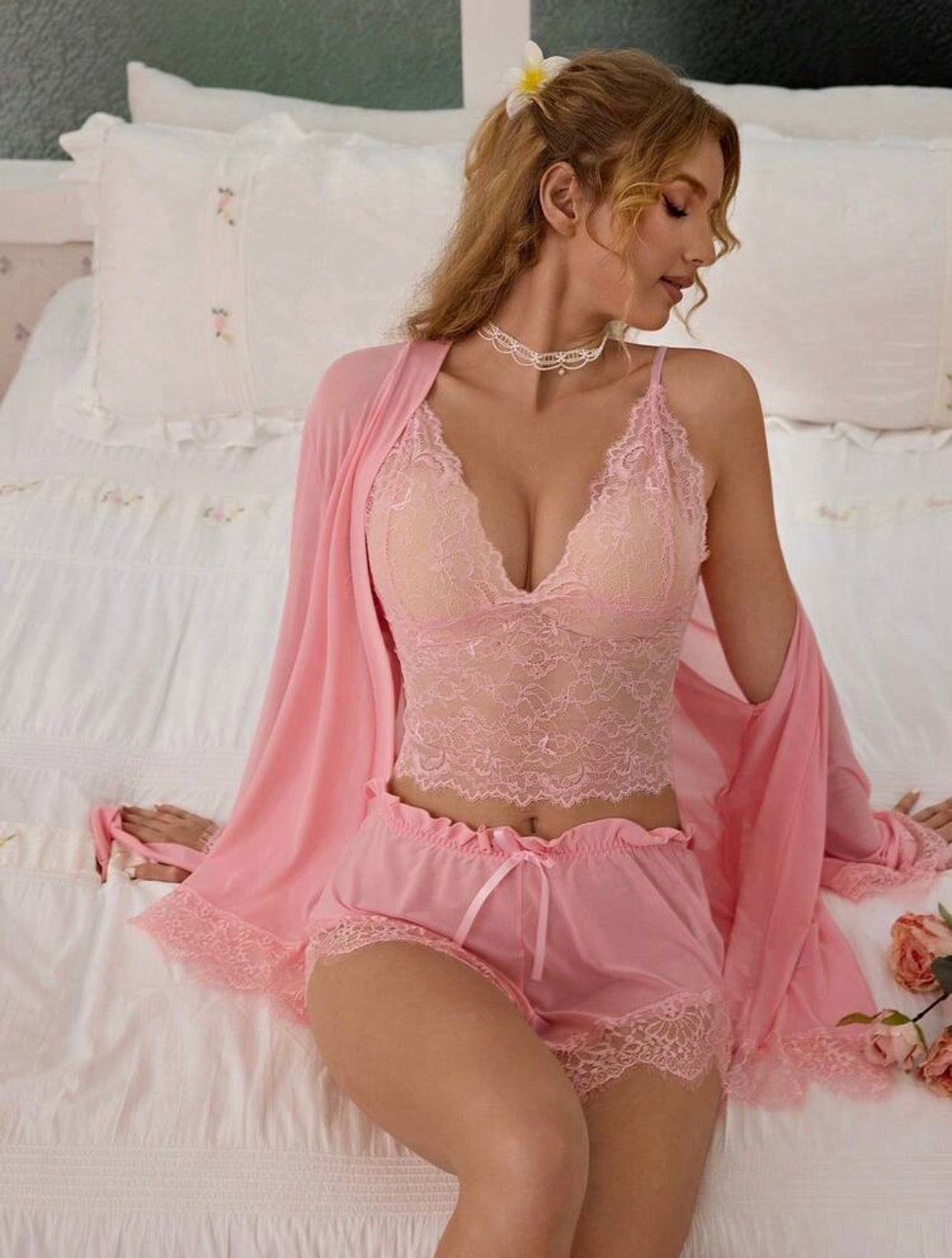 Independent 3 Piece Sleepwear Set - Pink