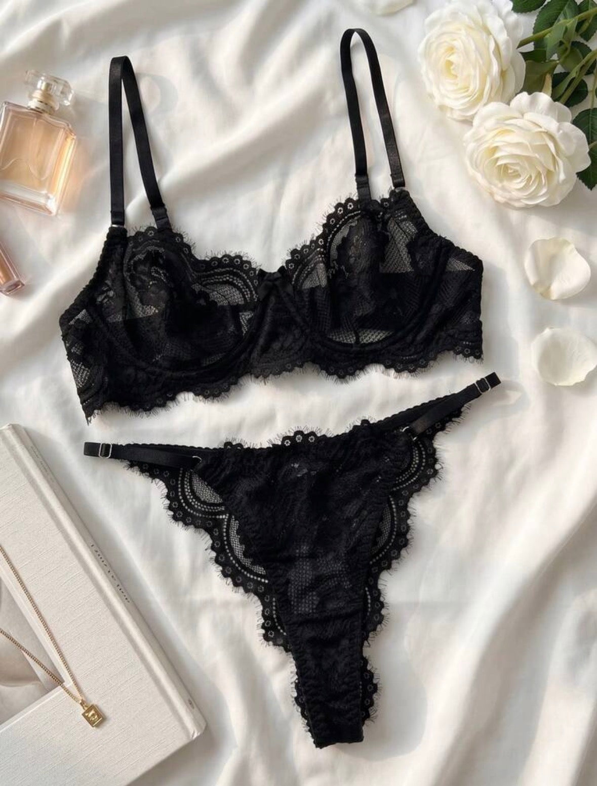 Minimalist Two Piece Lingerie - Black
