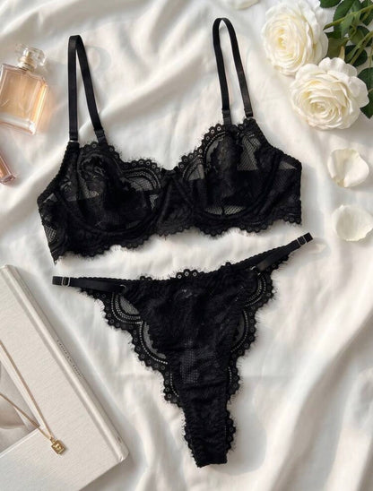 Minimalist Two Piece Lingerie - Black