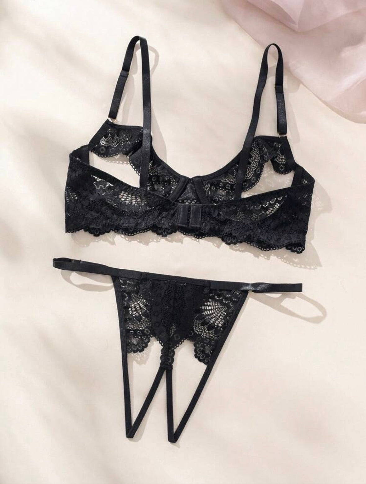Florie Two Piece Lingerie - Black