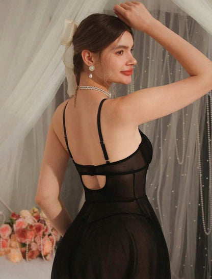 Leyla Mesh Baby Doll - Black