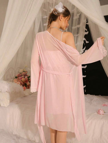 Meghan Sleep Dress + Robe - Pink