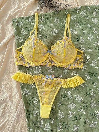 Sheera Two Piece Lingerie - Yellow