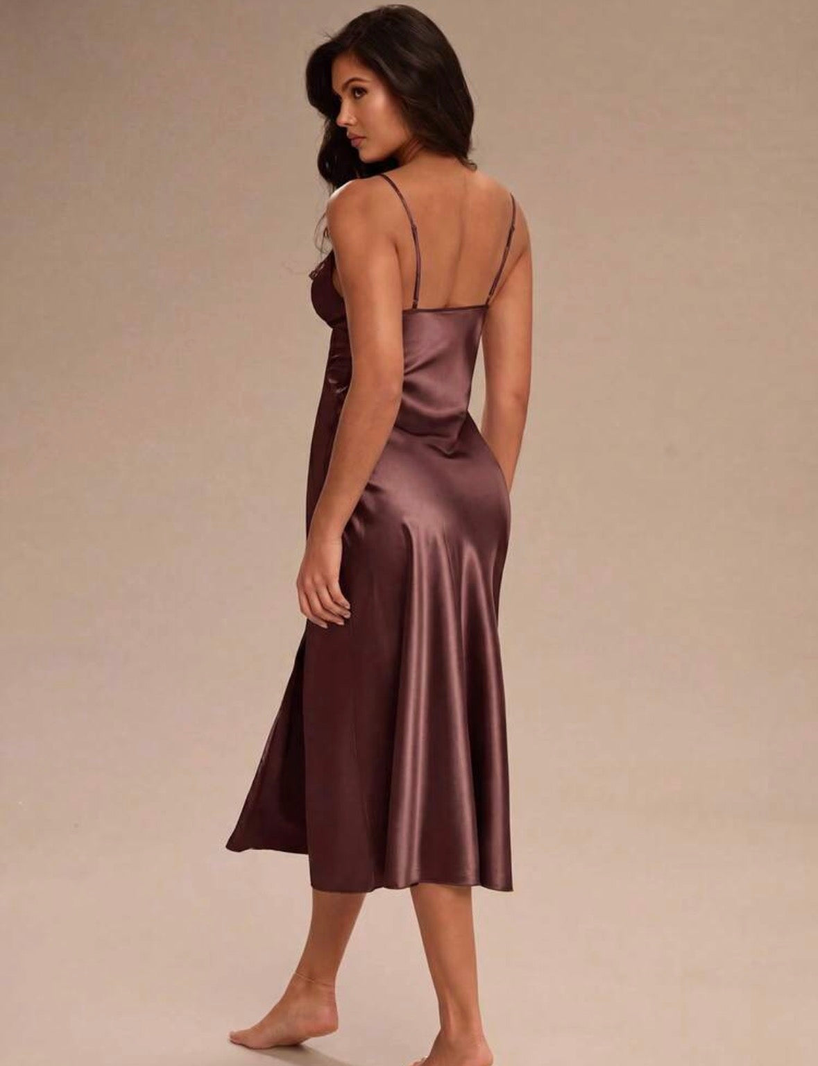 Claire Silk High Cut Night Gown