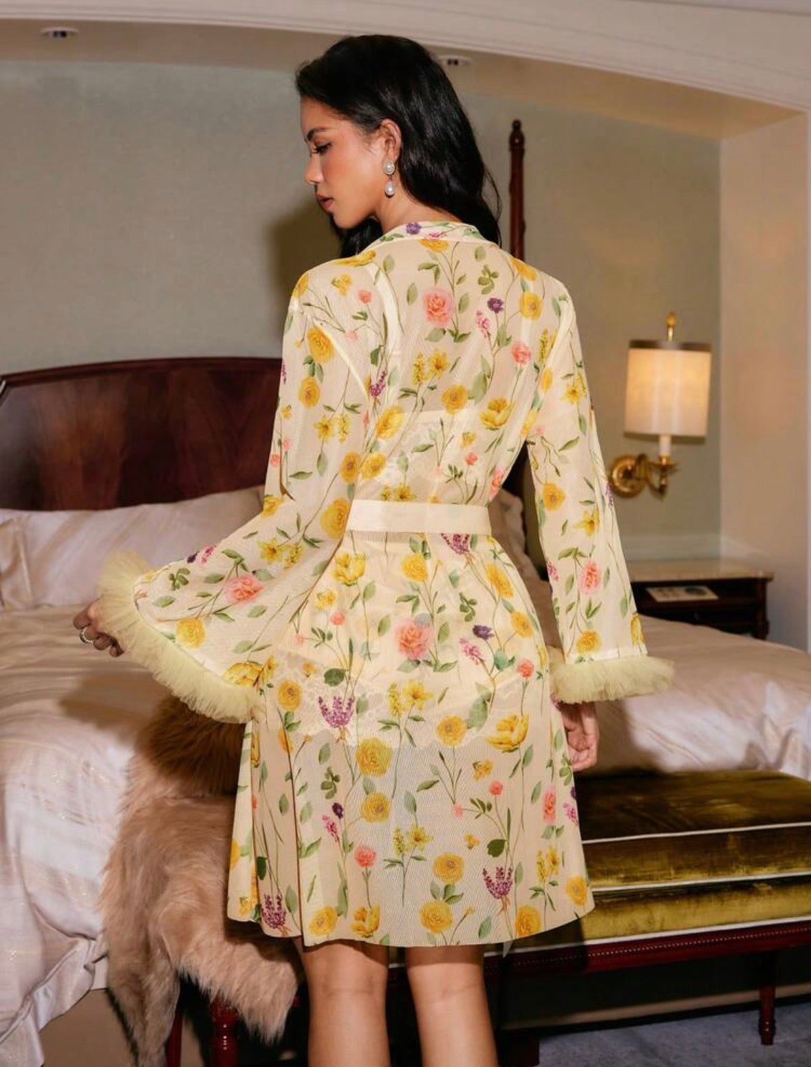 Summer 3 Piece Gown Set - Yellow