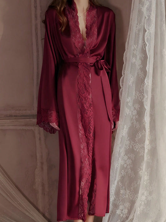 Cassia Silk Lace Robe
