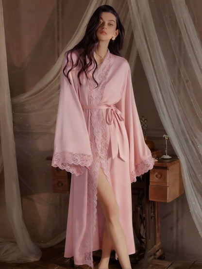 Cassia Silk Lace Robe