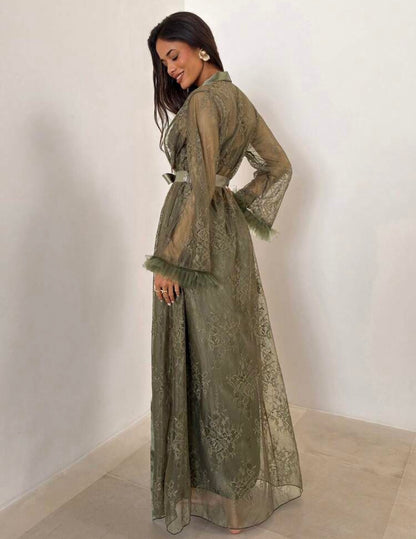 Kezia Night Gown + Robe - Olive