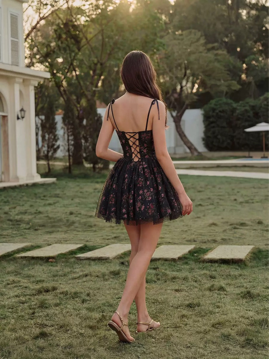 Maison Floral Corset Flare Dress
