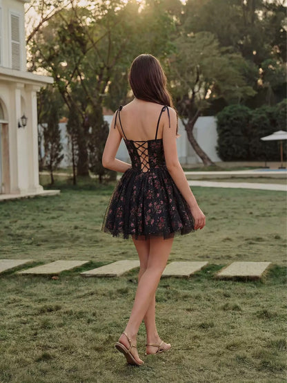 Maison Floral Corset Flare Dress